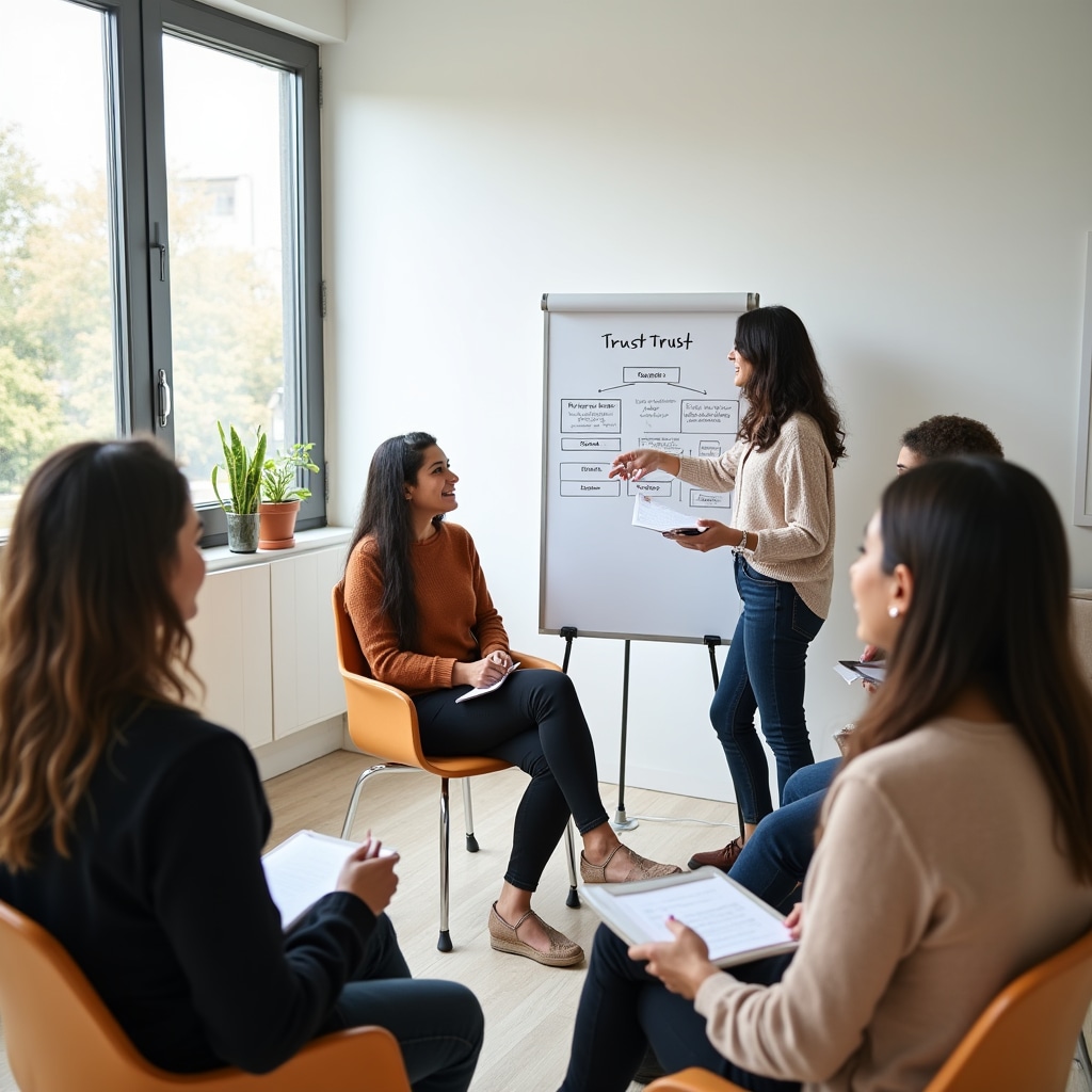 Group of women engaged in a real estate finance workshop discussion